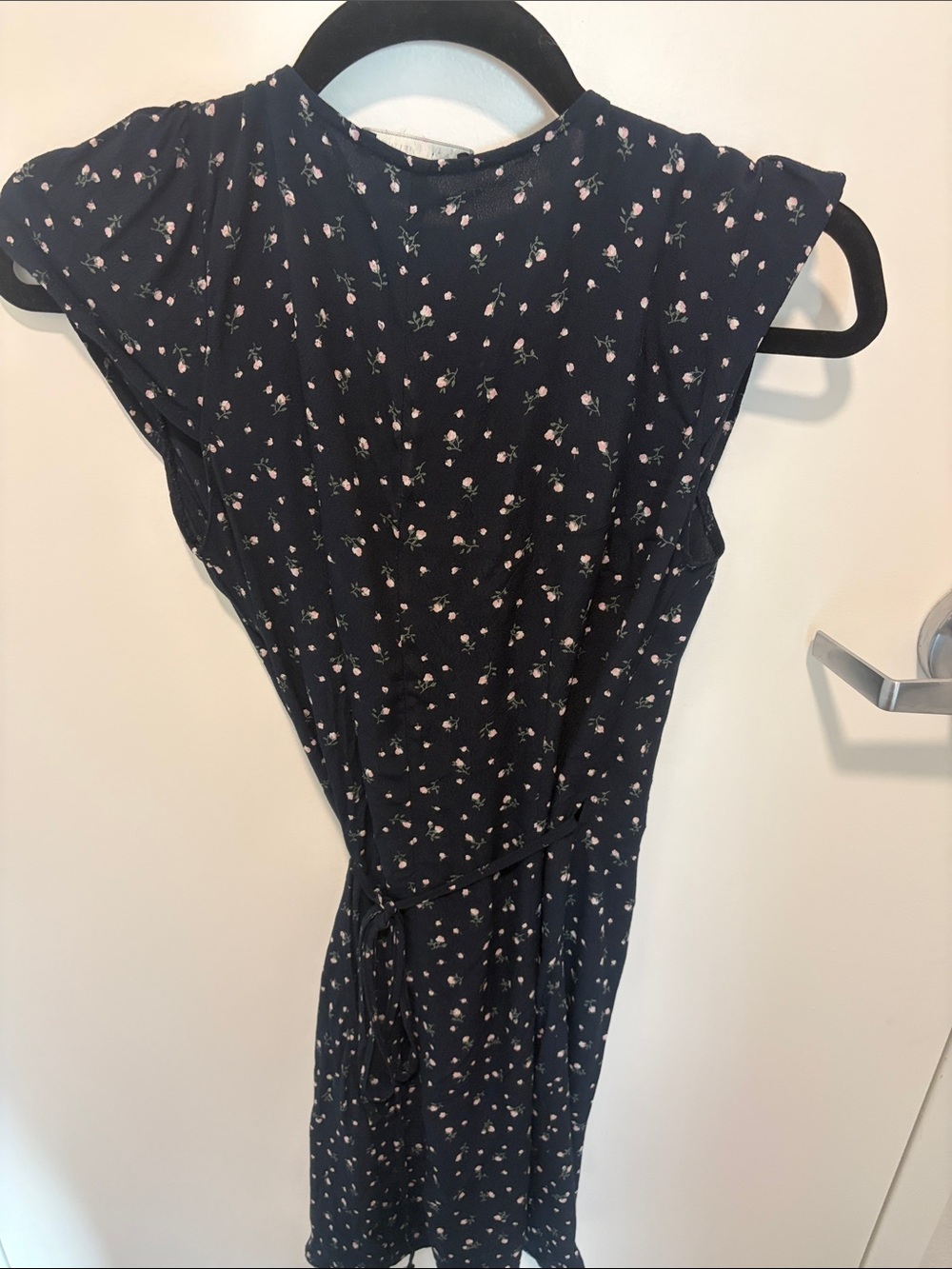 Brandy Melville Navy Floral Wrap-Style Midi Dress - Picture 8 of 13
